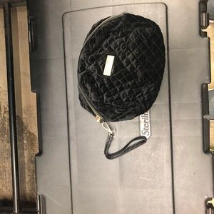 Black velvet makeup bag